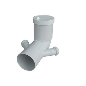 Scarico per WC Vasir 110/40mm Bianco Curvo Esteso con Doppia Connessione in Vetro per Pavimento del Bagno con Filtro Quadrato - Product Image 1