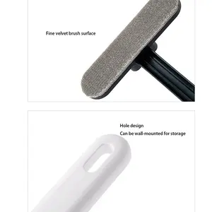 Cepillo multifuncional para ventanas con mango largo, cepillo de limpieza de doble uso en húmedo y seco, cepillo para vidrios, sofá, pared, pelo de mascotas, limpieza de alfombras - Product Image 4