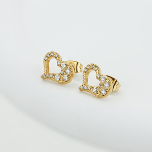 Pendientes de tuerca de moissanita VVS GRA de corte redondo con diseño de cola de pez de líneas simples, rellenos de oro de 14K, joyería de uso diario para mujer - Product Image 3
