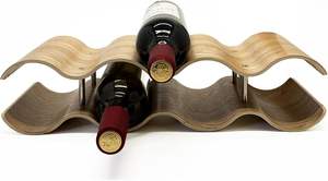 2-Tier Wine Rack <strong>Countertop</strong>, 7 Bottles <strong>Wooden</strong> Wine Holder Inserts for Cabinet, - Product Image 4