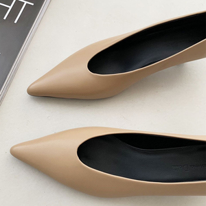 Nouvelles Chaussures à Talons Fins en Peau de Mouton <span class=keywords><strong>pour</strong></span> Femmes, Confortables à Enfiler, Idéales <span class=keywords><strong>pour</strong></span> le Travail et les Occasions Décontractées, en Cuir Véritable - Product Image 3