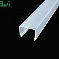 Profilé de couverture en polycarbonate en forme de U encastré Bming, diffuseur semi-transparent en PC pour éclairage à bande LED
