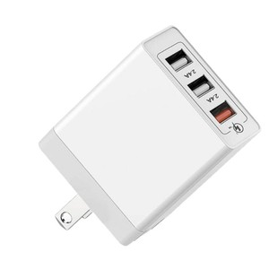 QC3.0 Mobile Phone Charger 3 USB Ports 2.4A Fast Charging <b>Adapter</b> for <b>US</b> EU UK Standards White - Product Image 5