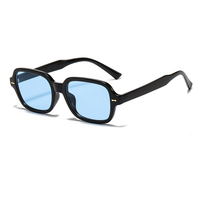 Offre Spéciale rétro carré lunettes de soleil Logo personnalisé petit cadre en plastique jaune lentille lunettes de soleil à la mode pour hommes femmes en gros
