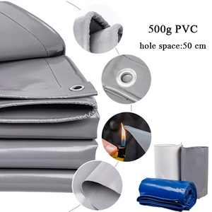 ผ้าใบกันน้ำเคลือบ PVC อะคริลิก 100% หนา 0.42 มม. สำหรับคลุมรถ สีฟ้า/เทา/ขาว - Product Image 2