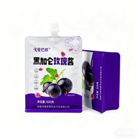 Sachet de sauce aux raisins de haute qualité avec barrière à l'oxygène, résistant à l'humidité, à bec verseur, à chargement par le haut, pour stockage alimentaire, à fond plat