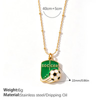Collier pendentif mignon en acier inoxydable plaqué or 18 carats avec incrustation de zircon, cadeau sportif pour femme