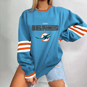 Hoodie motif kustom hadiah Natal kualitas tinggi nfl sweater musim dingin ukuran plus pullover leher kru wanita grosir - Product Image 5