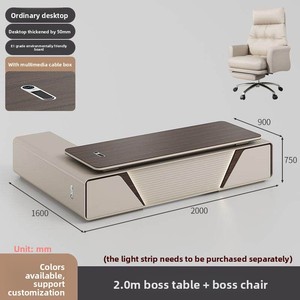 Escritorio de Oficina de Lujo para Jefes, Escritorio Ejecutivo de PVC Termoformado, Conjunto de Silla de Escritorio para Gerentes y Directores Ejecutivos, Estilo Moderno y Sencillo para Uso Comercial - Product Image 6