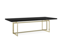 Table à manger rectangulaire de luxe en acier inoxydable avec plateau en marbre, design italien, pour 4, 6 ou 8 personnes