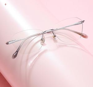 68002 PureTitaniumフレーム光学眼鏡用ファッション女性用リムレスフレームレススーパーライト高品質工場卸売 - Product Image 6
