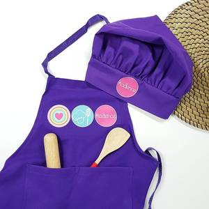 Ensemble de tabliers <span class=keywords><strong>sans</strong></span> manches en Poly coton pour enfants, <span class=keywords><strong>tablier</strong></span> et chapeau de Chef pour la boulangerie, la <span class=keywords><strong>peinture</strong></span>, le jardinage - Product Image 2