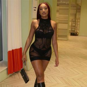 Vestido informal <span class=keywords><strong>de</strong></span> mujer, vestido transparente, minivestido negro <span class=keywords><strong>de</strong></span> malla para discoteca, para mujer, a la moda, a la moda - Product Image 4