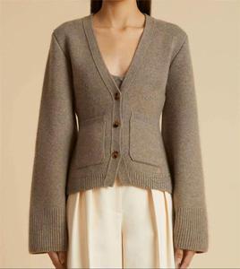 Cardigan da <span class=keywords><strong>Donna</strong></span> in Cashmere 100% di Qualità Europea 2026, Maglione con Maniche a Campana, Lavorazione a Coste Personalizzata - Product Image 1