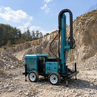 Foreuse de puits d'eau portable diesel FY-350L 350m avec moteur, boîte de vitesses, pompe et équipement de forage monté sur roues, diamètre 100-350mm