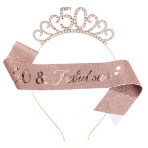Otra decoración de fiesta 18th 20th 21st 30th 40th 50th 60th Years Fiesta de <span class=keywords><strong>cumpleaños</strong></span> Faja Hombro Ceremonial Niñas Tiaras Coronas - Product Image 3