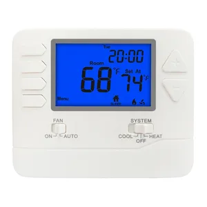 Termostato programável doméstico HVAC Digital LCD 24V estilo EUA 1 calor 1 fresco para ar condicionado