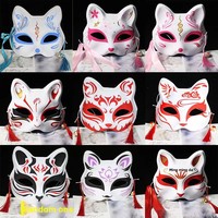 Masque lumineux en forme de chat et de renard à demi-visage pour enfants, thème animal naturel, Halloween, en plastique, fabriqué en Chine, modèle 3345