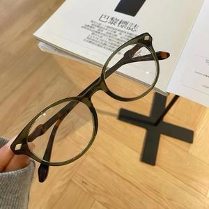 Oval Tr90 <b>Eyeglasses</b> Blue Light Protection For Women Plano Lenses Medium <b>Frame</b> Width Resin Lens - Product Image 1