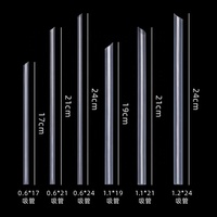 Pailles en plastique jetables transparentes noires de haute qualité Smartops, 6*190mm, emballées individuellement, idéales pour les bars et les fêtes