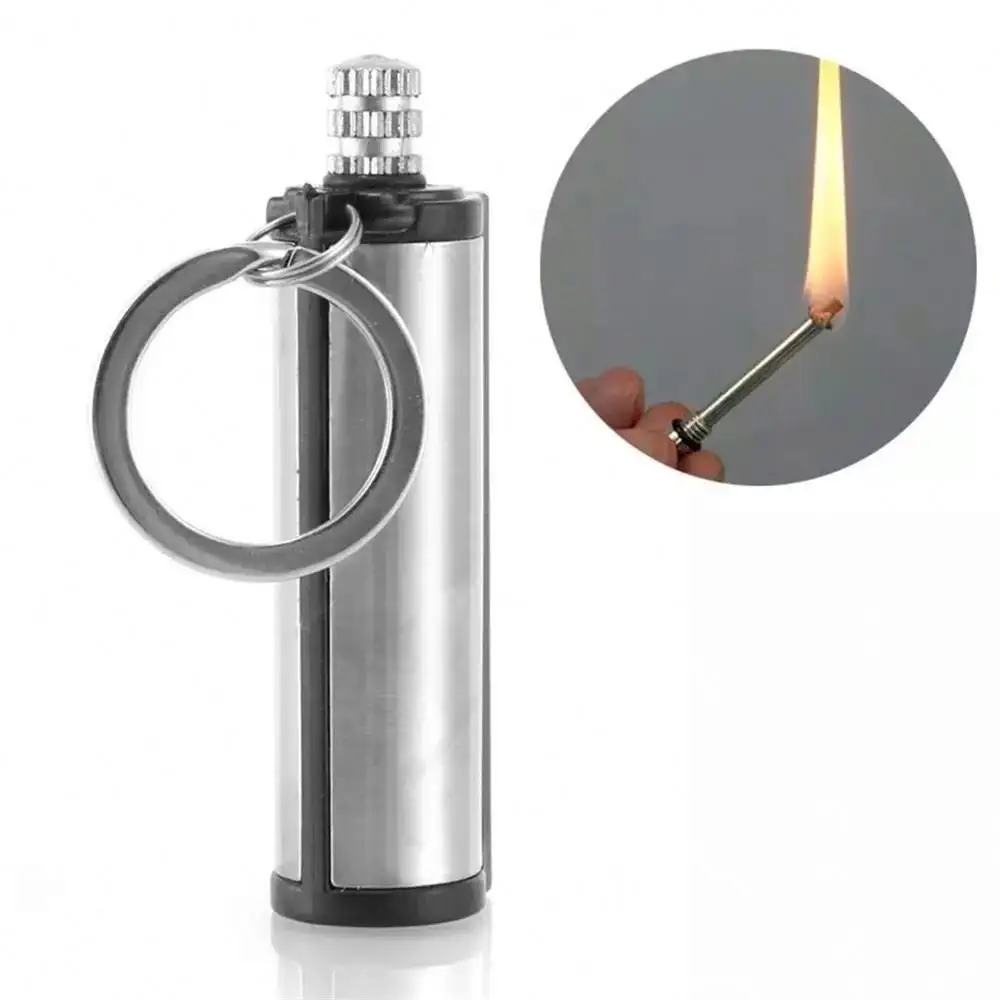 Starter Gas Oil Small Machine Flint Gas Flints Lighter with Keychain Flame Match Camping Metal Match Fire L0230/2/1