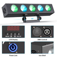 Luces Profesionales para Escenario, 5 Ojos, 80W, Luz LED Matrix COB 4 en 1 RGBW, Ra90, 110-240V, Regulable, Luces de Pared para KTV, Bar, Fiesta