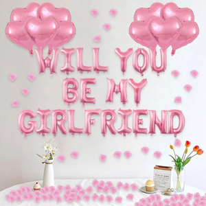 Nuovi Arrivi: Set di Palloncini con Scritta 'Vuoi Essere la <span class=keywords><strong>Mia</strong></span> Ragazza?' in Rosa per Regali di San Valentino e Decorazioni per Feste di Dichiarazione d'Amore - Product Image 3