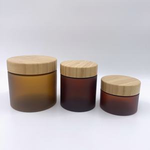 Pot en plastique givré de qualité supérieure 150 ml 200 ml 250 ml avec couvercle en bambou pour crème pour les yeux, lotion et usage cosmétique, impression sérigraphique - Product Image 5