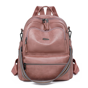 <span class=keywords><strong>Zaino</strong></span> da Viaggio per <span class=keywords><strong>Donna</strong></span> in 7 Colori, Leggero e di Grande Capacità, in <span class=keywords><strong>Pelle</strong></span> PU Retrò con Molte Tasche con Cerniera - Product Image 3