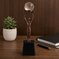 Statue élégante en métal moulé sous pression pour bureau, Dame gracieuse en forme de cadran, Décoration de bureau professionnelle, Portable, Or et Argent, Résistant aux UV
