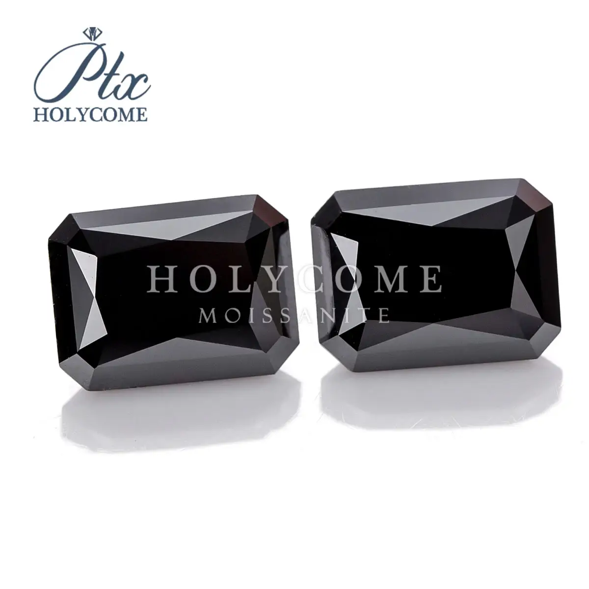 Holycome-GEMA moissanita de corte esmeralda, 4,5x3mm, negro, VVS1, joyería fina de fábrica, precio al por mayor