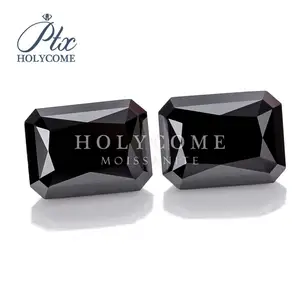 Holycome Mossanite BLACK VVS1 Top Quality radiant Cut Loose Gemstone Factory Fine Jewelry Wholesale Radiant Moissanite