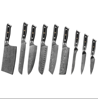 Couteau de chef japonais professionnel de haute qualité, lame en acier inoxydable Damas à 67 couches, manches G10, différents styles disponibles