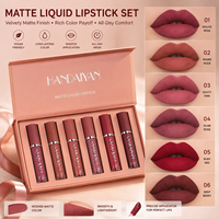 Ensemble de gloss à lèvres miniatures 6 en 1, rouge à lèvres liquide mat imperméable, gloss hydratant pour les lèvres, kit cadeau OEM
