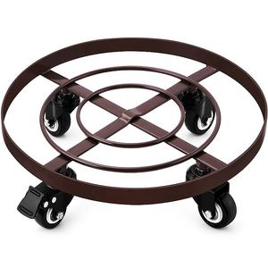 Soporte para maceta de uso de suelo de jardín de planta redonda de Metal resistente fácil de mover soporte para maceta de hierro <span class=keywords><strong>con</strong></span> diseño de carrito - Product Image 1