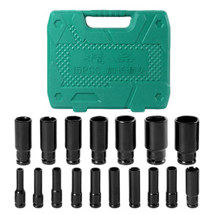 Socket Set 1/2 In Metric Chrome Vanadium Steel Black Oxide Ball Hex Automotive Repair Mechanic Tool Kit 20 Pieces - Product Image 4