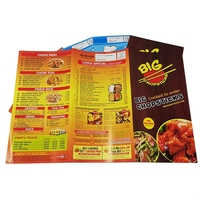 Papier de conception d'impression personnalisé plié à emporter les aliments Menu dépliant impression pour Restaurant dépliant Menus