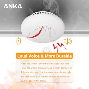 ANKA 홈 GSM 상호 연결된 연기 감지기 tuya 10 년 상호 연결된 연기 감지기 연기 경보