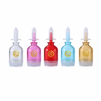 Flacon vide transparent ambré pour ampoules, 5ml, 10ml, 15ml, avec fond en silicone, personnalisable, pour sérum