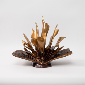 Accessori da Scrivania Moderni Fatti a Mano, Oggetti Decorativi di Lusso <span class=keywords><strong>per</strong></span> <span class=keywords><strong>Ufficio</strong></span>, Scultura Floreale in Resina Dorata Antica, Decorazione <span class=keywords><strong>per</strong></span> la Casa - Product Image 3