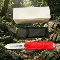 Couteau de chasse pliant de survie pour le camping en plein air, personnalisé en gros, avec lame OEM, outil EDC personnalisé, manche en aluminium rose en forme de donut