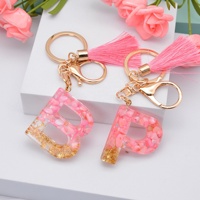 Personnalisé Brillant Mode Charme Alphabet Porte-clés Sac Pendentif Résine Lettre Initiale Porte-clés
