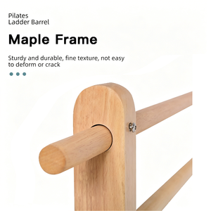 Barril de Pilates Premium de <span class=keywords><strong>Madera</strong></span> de Arce con Riel Deslizante Ajustable para Estudio de Yoga Profesional y Rehabilitación de Columna Vertebral en Casa - Product Image 3