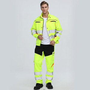 Nuovo Design personalizzato abbigliamento ad <span class=keywords><strong>alta</strong></span> <span class=keywords><strong>visibilità</strong></span> lampeggiante riflettente abbigliamento protettivo minerario resistente al fuoco giacca di sicurezza - Product Image 3