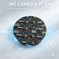 Carte PCBA de caméra IPC circulaire 553-4P2, panneau 4-en-1, WiFi, carte CCTV, HDMI, carte TF, certifiée UL ROHS, usine de PCBA personnalisée avec 15 ans d'expérience