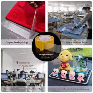 Nastro <span class=keywords><strong>Biadesivo</strong></span> in Acrilico con Supporto in Tessuto; Nastro Adesivo Impermeabile Semi-Trasparente in Fibra a Rete ad Alta Aderenza per Tappeti - Product Image 5