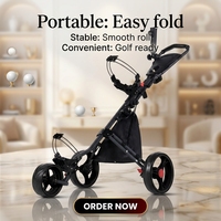 Chariot de golf pliable en aluminium léger et durable de qualité supérieure avec 3 roues, capacité de charge de 25 kg pour un transport facile des sacs de golf sur le parcours