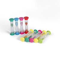 Sablier cylindrique Art Déco écologique et durable, fait main, en plastique et verre, minuteurs de 1 à 5 minutes pour l'apprentissage des enfants