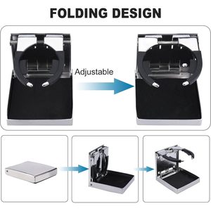 Premium 2 pezzi in acciaio inossidabile regolabile per barca e portabottiglie per bevande pieghevoli porta bevande Marine parti e accessori - Product Image 2