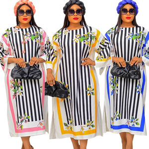 Vestito estivo musulmano Plus Size <span class=keywords><strong>abito</strong></span> largo <span class=keywords><strong>con</strong></span> stampa <span class=keywords><strong>a</strong></span> righe Color <span class=keywords><strong>abito</strong></span> <span class=keywords><strong>lungo</strong></span> <span class=keywords><strong>con</strong></span> <span class=keywords><strong>maniche</strong></span> <span class=keywords><strong>a</strong></span> <span class=keywords><strong>pipistrello</strong></span> <span class=keywords><strong>abito</strong></span> da donna <span class=keywords><strong>a</strong></span> <span class=keywords><strong>maniche</strong></span> lunghe - Product Image 2